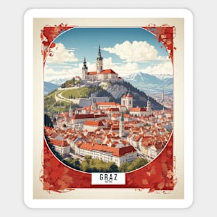 Graz Austria Vintage Travel Retro Tourism Magnet